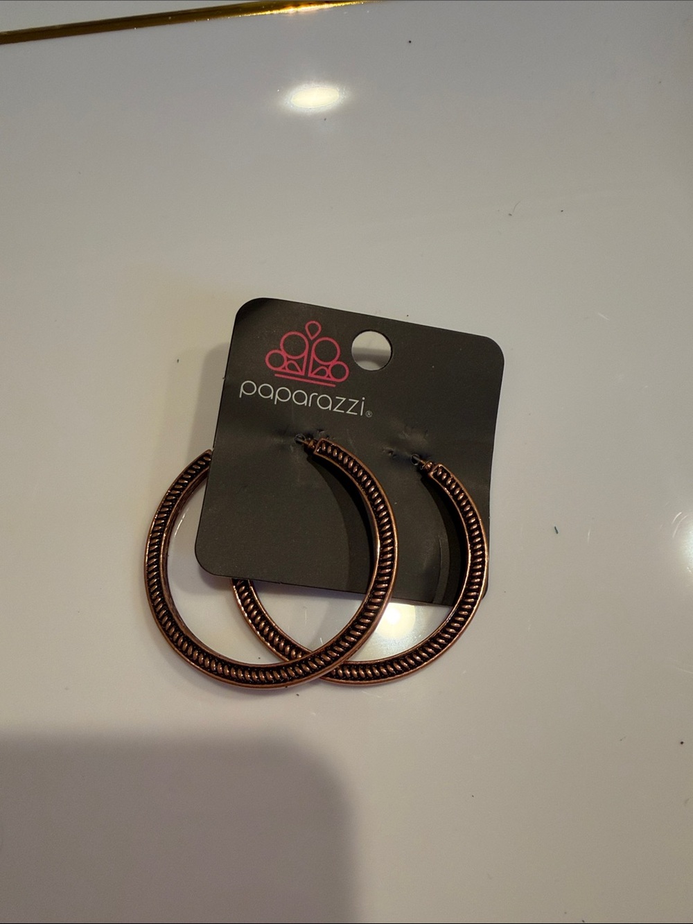 paparazzi Copper-Tone Textured Hoop Earrings
